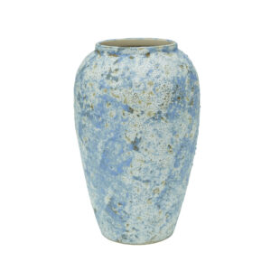 Ceramic White Spotted Blue Vase 19x11.5x30cm
