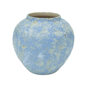 Ceramic White Spotted Blue Vase 22x12x21cm